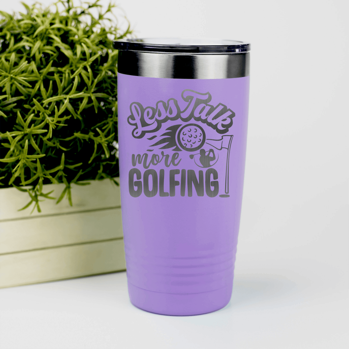 Light Purple golf tumbler Less Talk More Golf