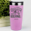 Pink Golf Tumbler With Less Talk More Golf Design