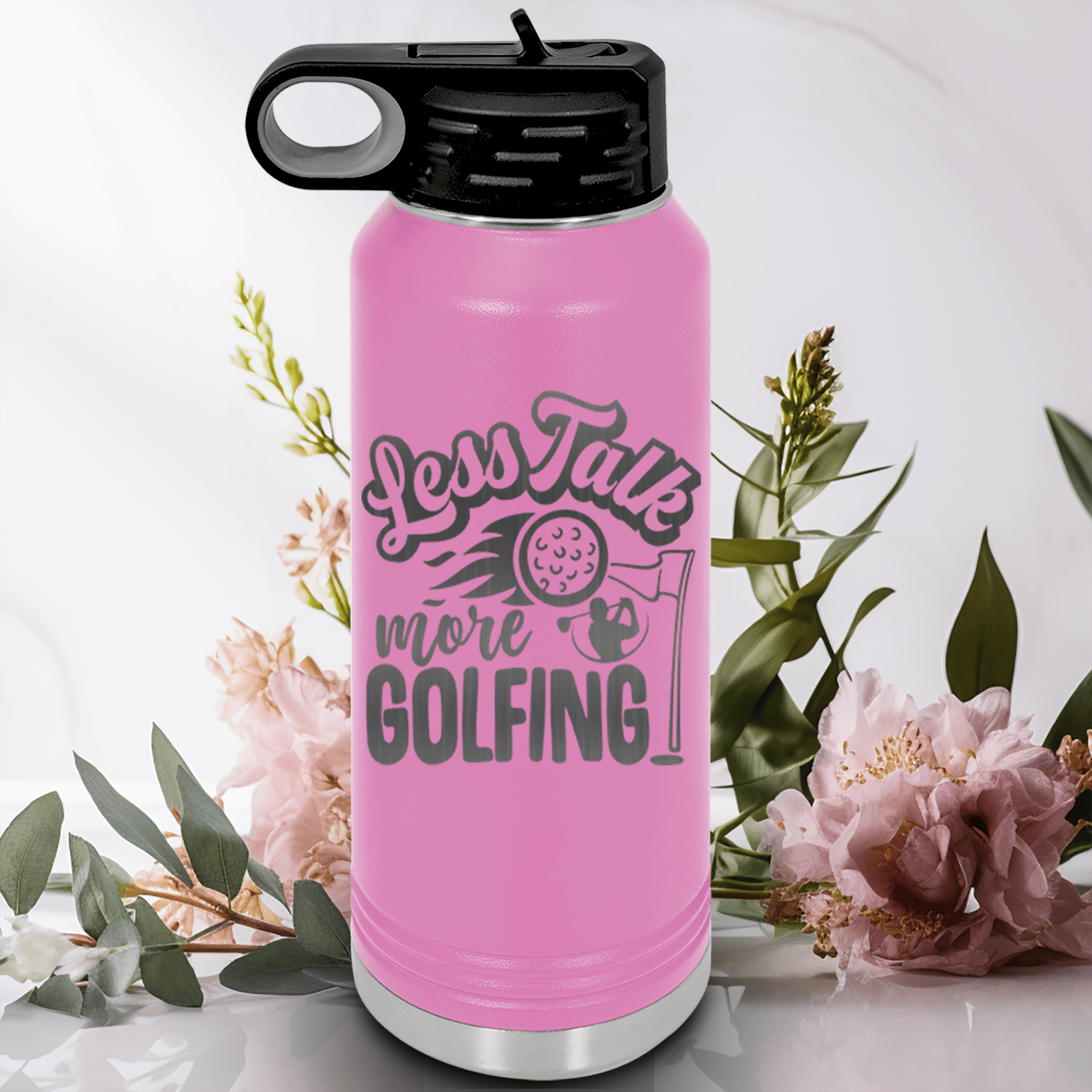 Light Purple golf water bottle Less Talk More Golf