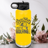 Yellow golf water bottle Less Talk More Golf