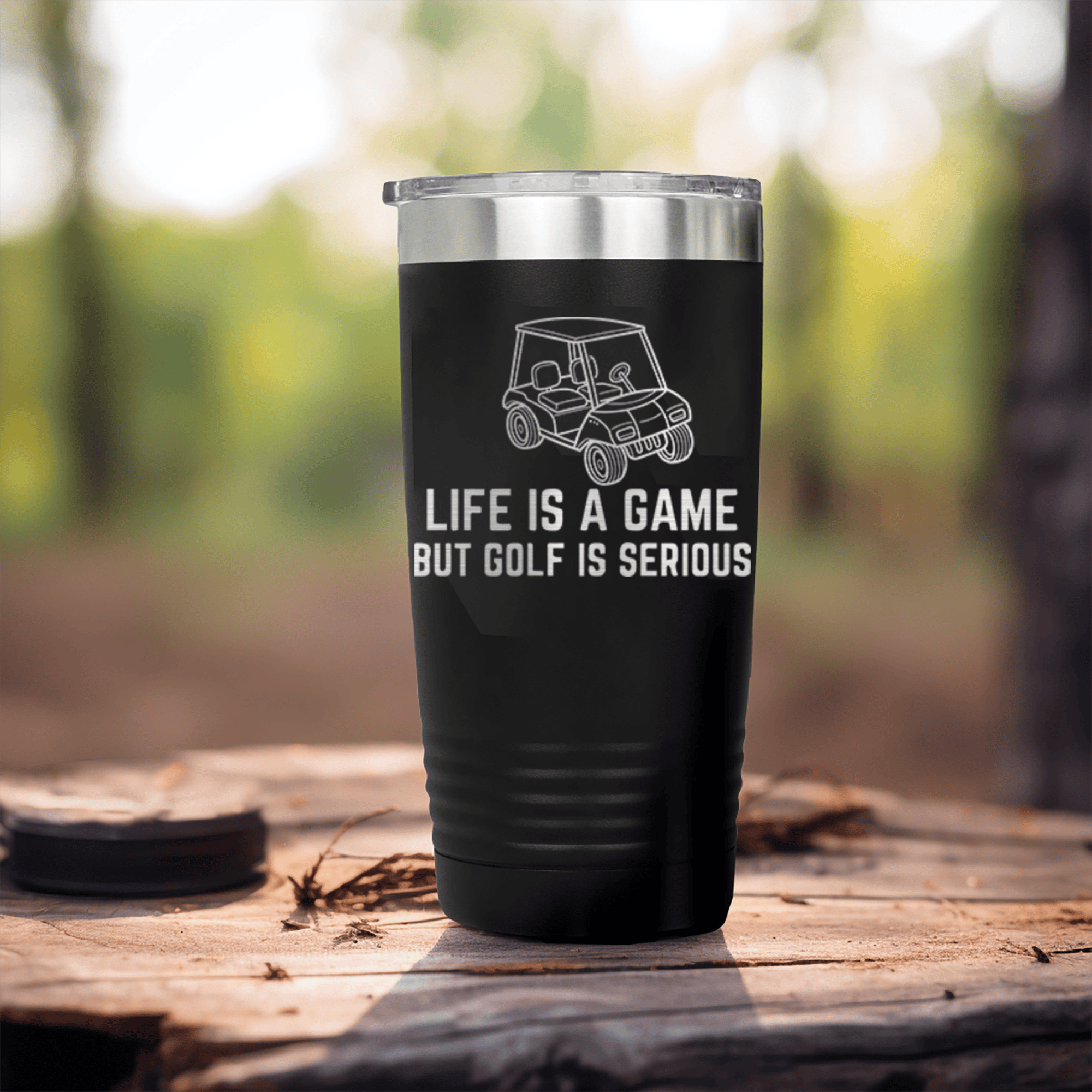 Black golf tumbler Life Is A Game