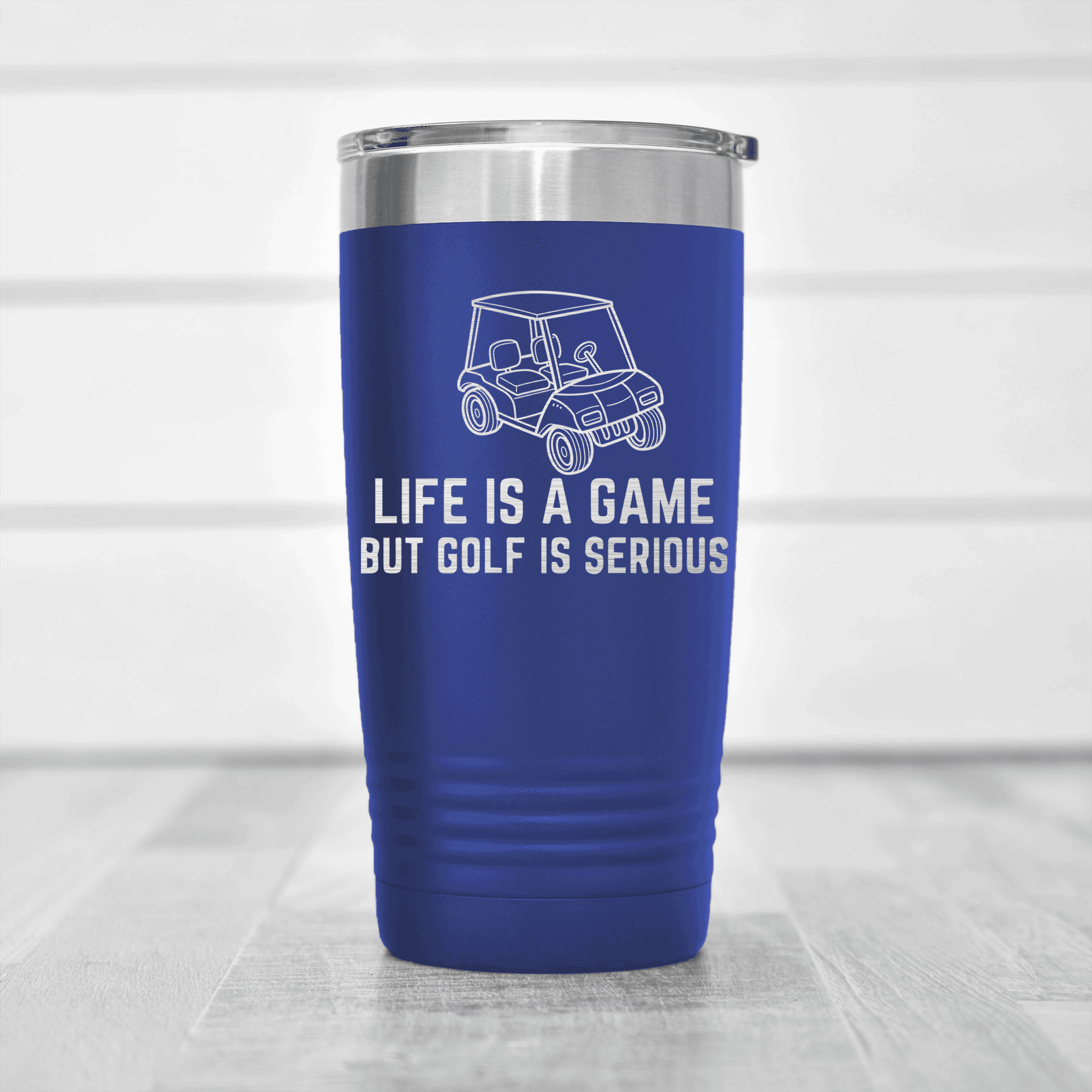 Blue golf tumbler Life Is A Game