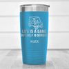 Light Blue Golf Tumbler With Life Is A Game Design