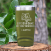 Military Green Golf Tumbler With Life Is A Game Design