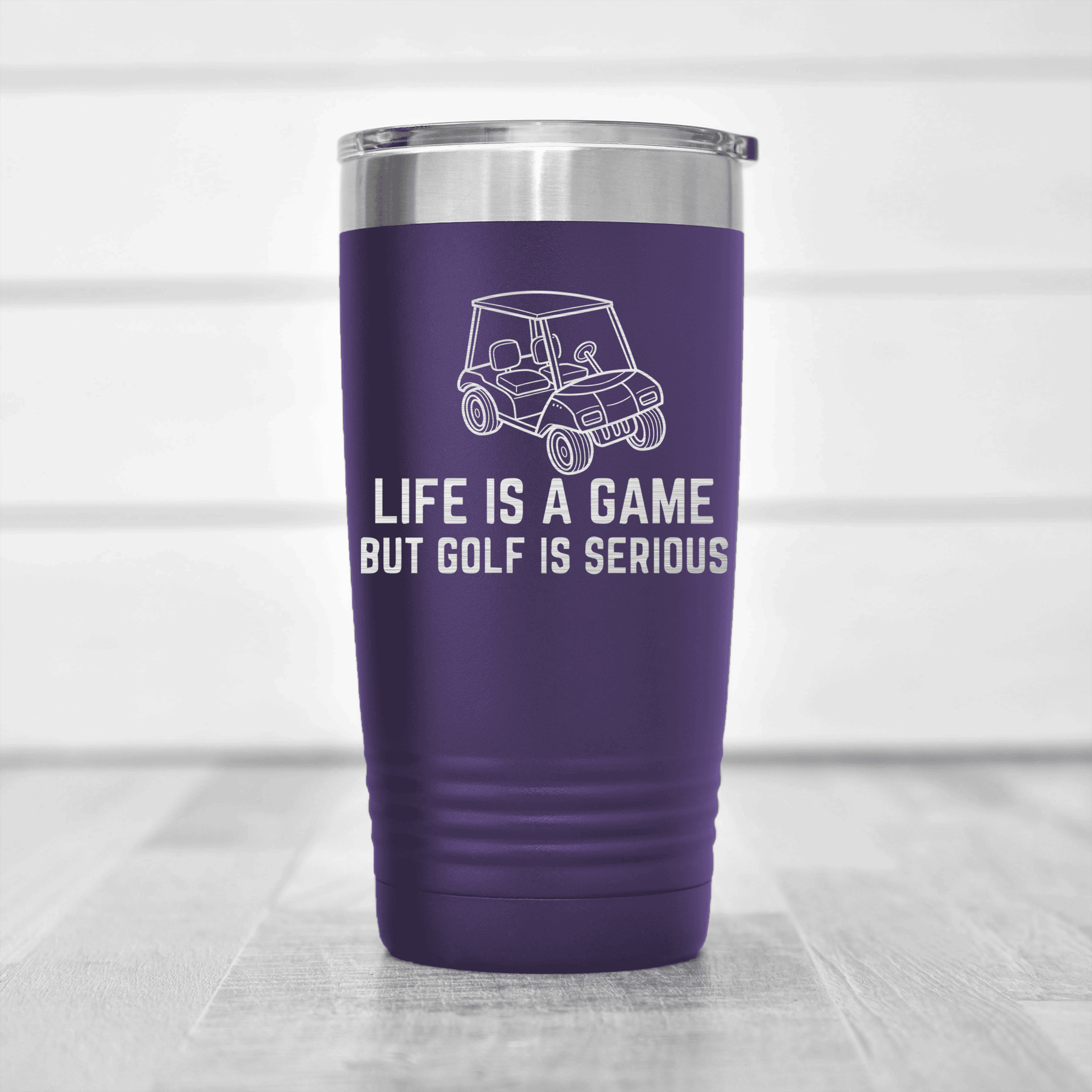Purple golf tumbler Life Is A Game