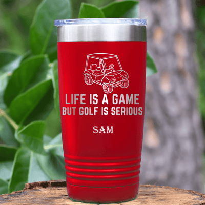 Red Golf Tumbler With Life Is A Game Design