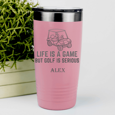 Salmon Golf Tumbler With Life Is A Game Design