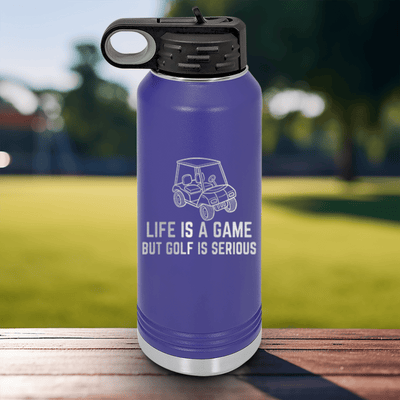 Purple golf water bottle Life Is A Game