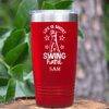 Red Golf Tumbler With Life Is Short Swing Hard Design