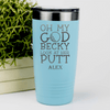 Teal Golf Tumbler With Look At Her Putt Design