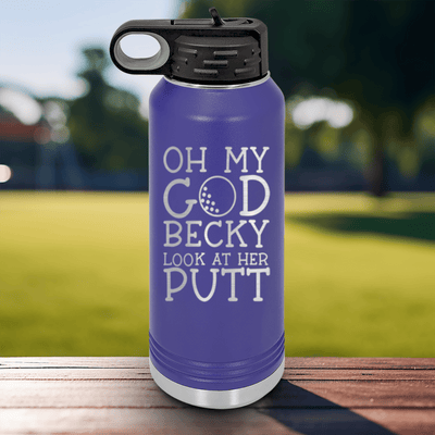 Purple golf water bottle Look At Her Putt