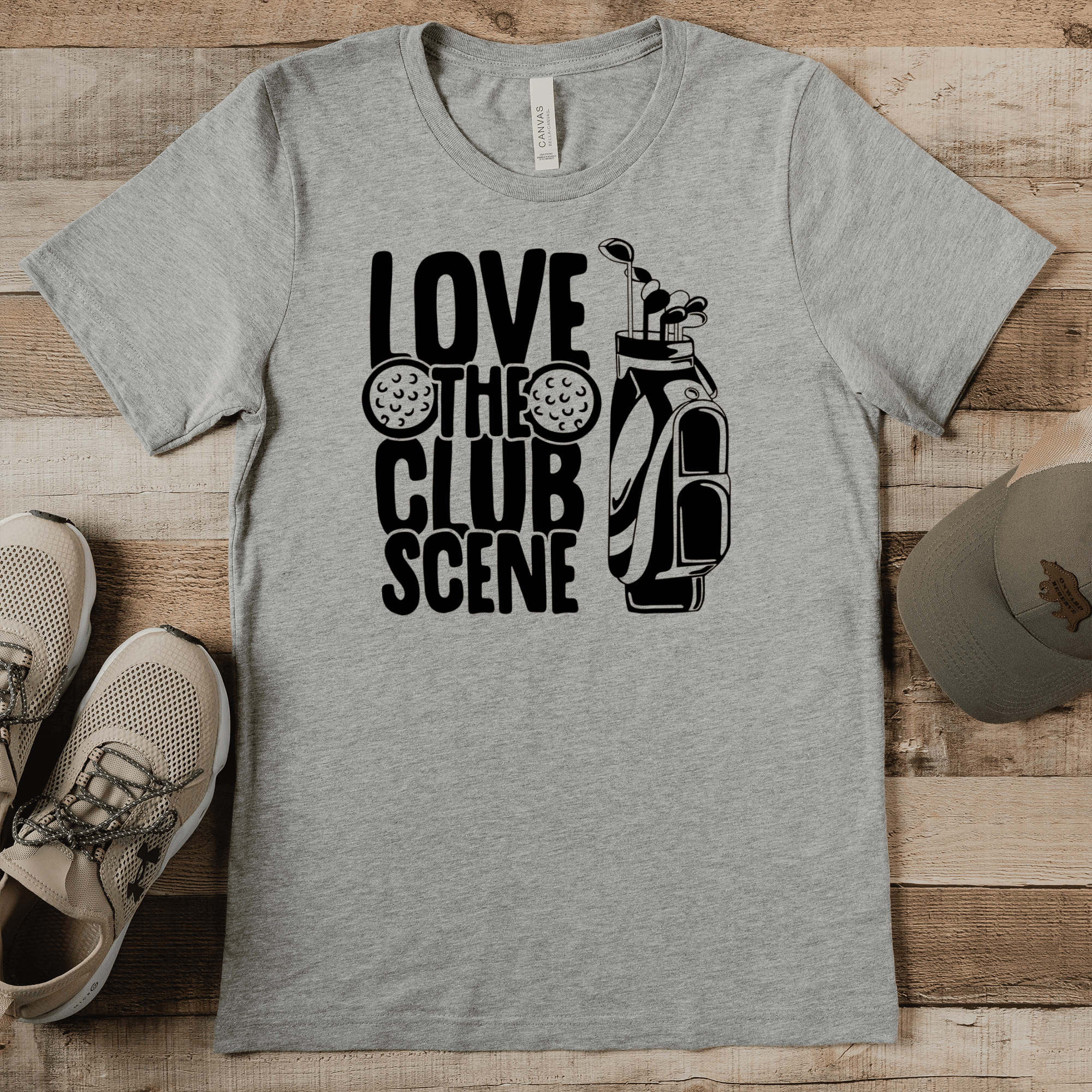 Grey Mens T-Shirt With Love The Club Scene Design