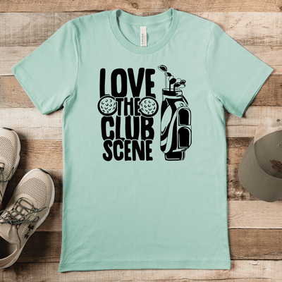 Light Green Mens T-Shirt With Love The Club Scene Design