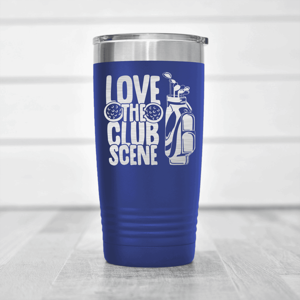 Blue golf tumbler Love The Club Scene