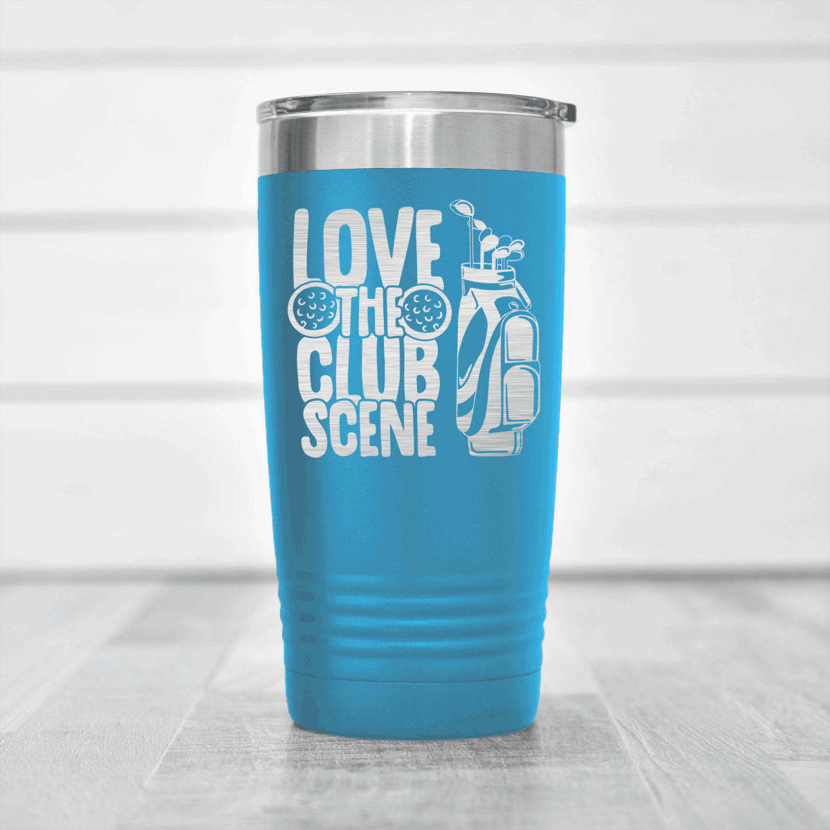 Light Blue golf tumbler Love The Club Scene