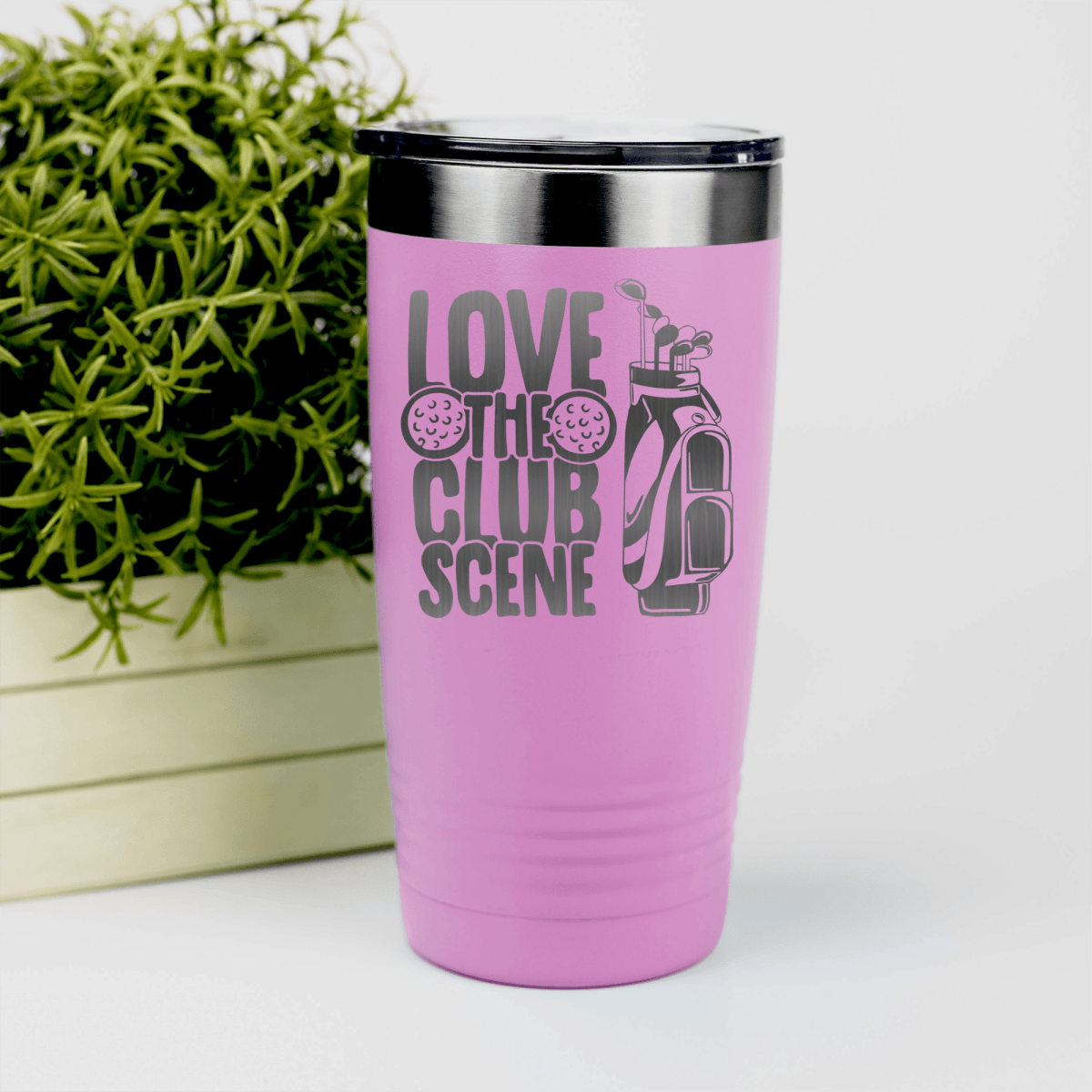 Pink golf tumbler Love The Club Scene