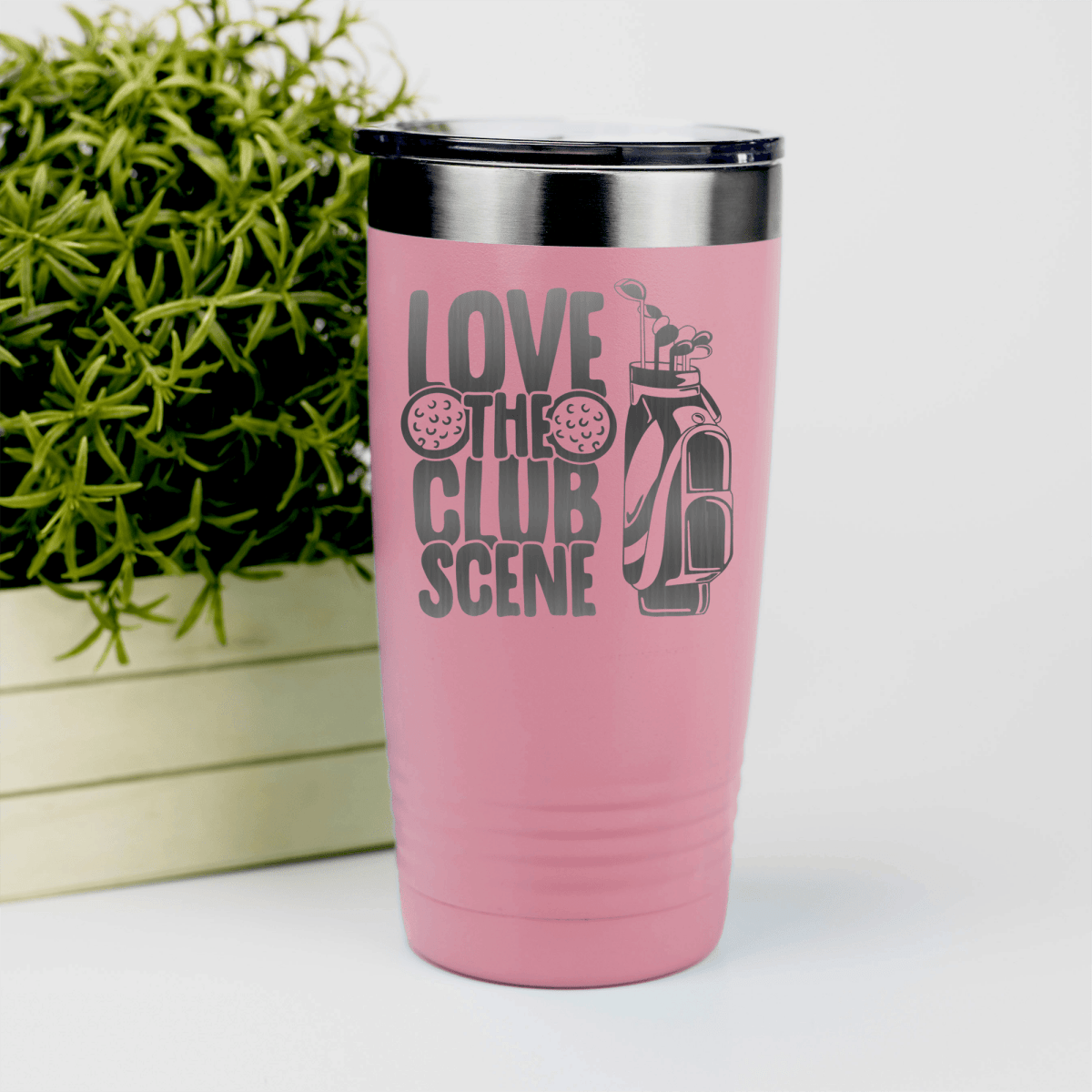 Salmon golf tumbler Love The Club Scene