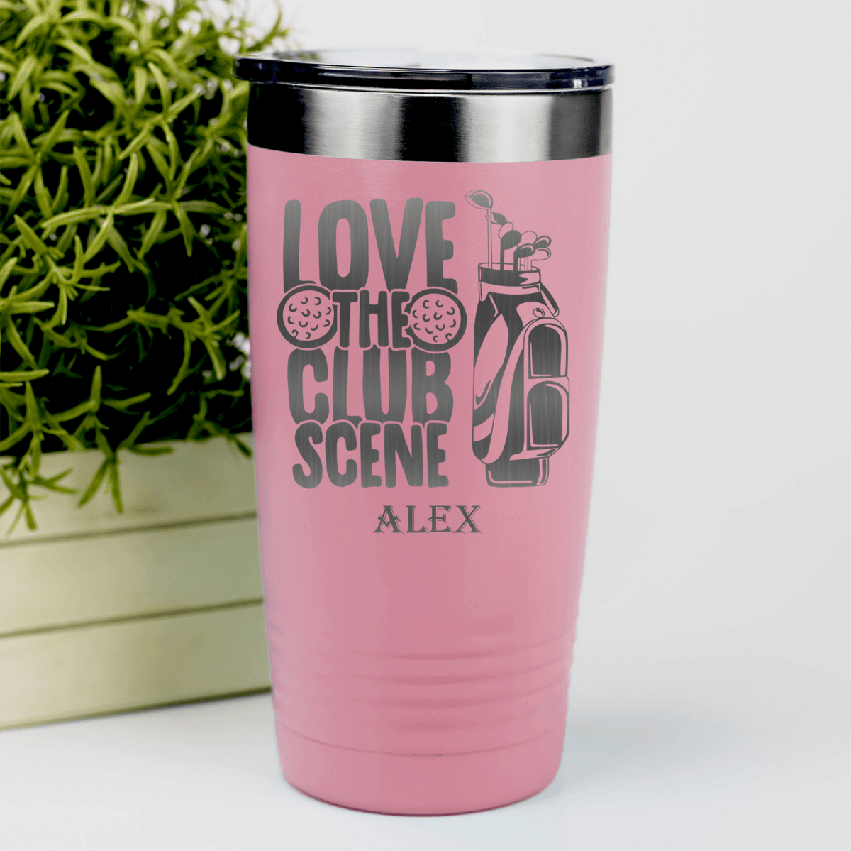 Salmon Golf Tumbler With Love The Club Scene Design