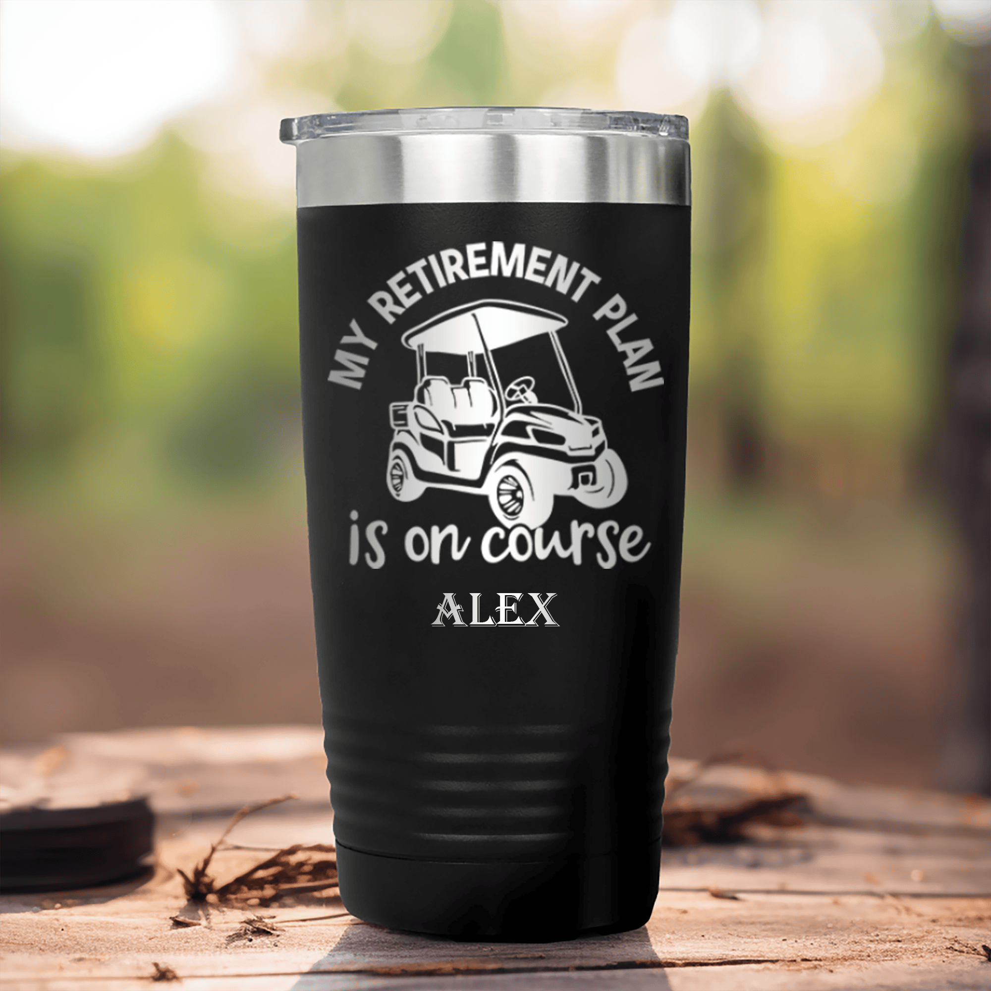 Black Golf Tumbler With My Retirement Plan Is On Course Design