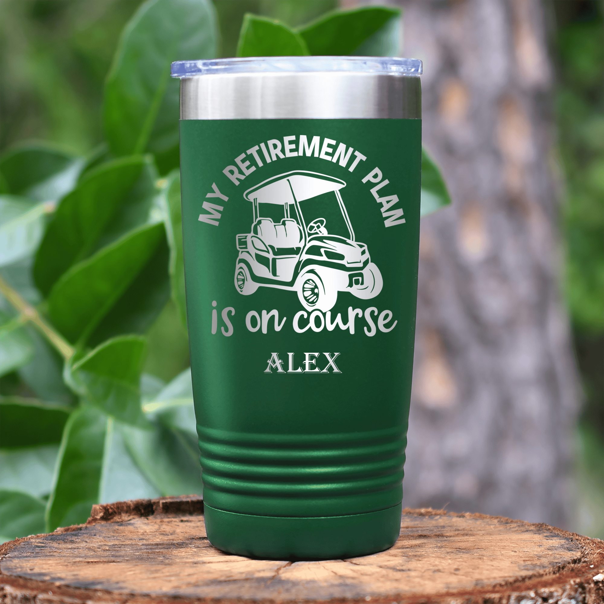 Green Golf Tumbler With My Retirement Plan Is On Course Design