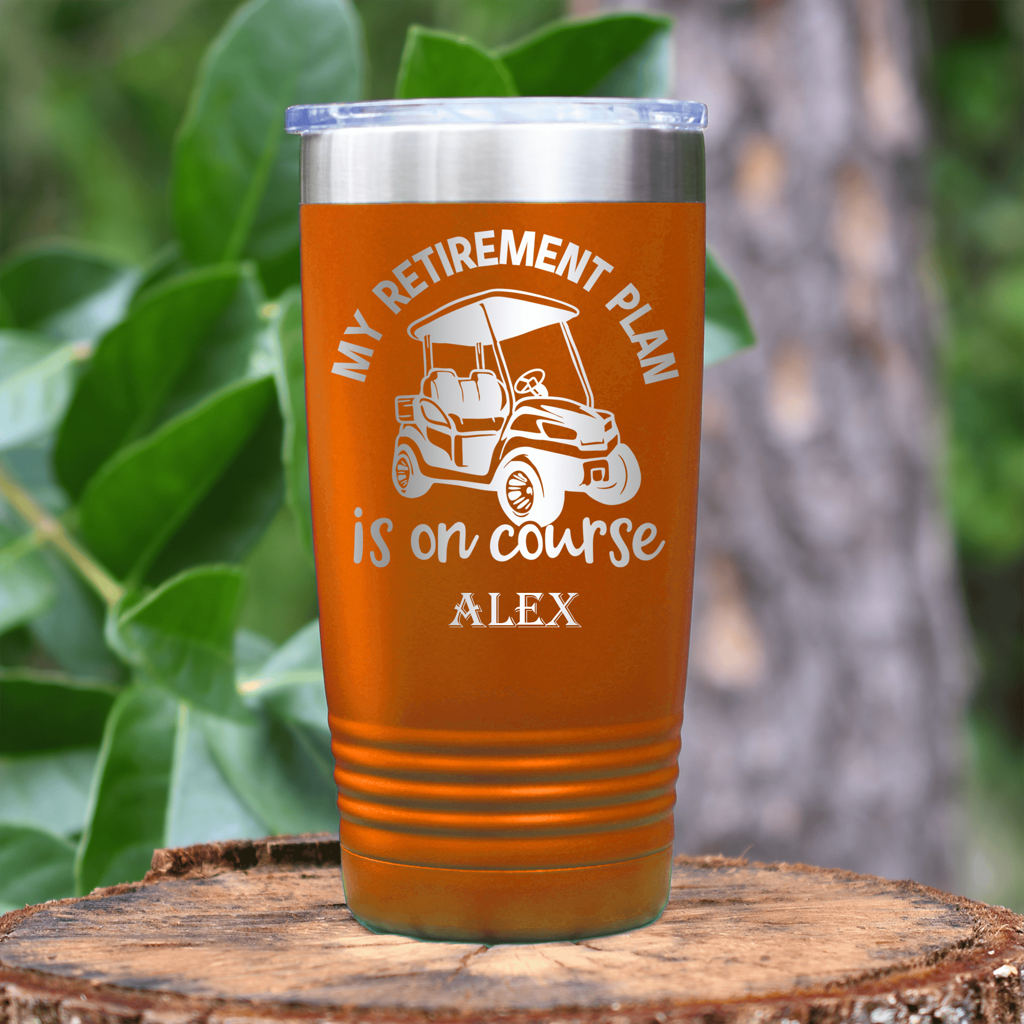 Orange Golf Tumbler With My Retirement Plan Is On Course Design