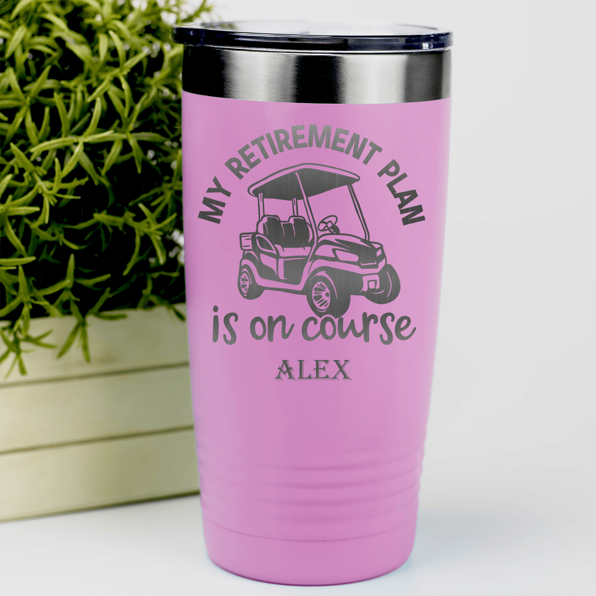 Pink Golf Tumbler With My Retirement Plan Is On Course Design