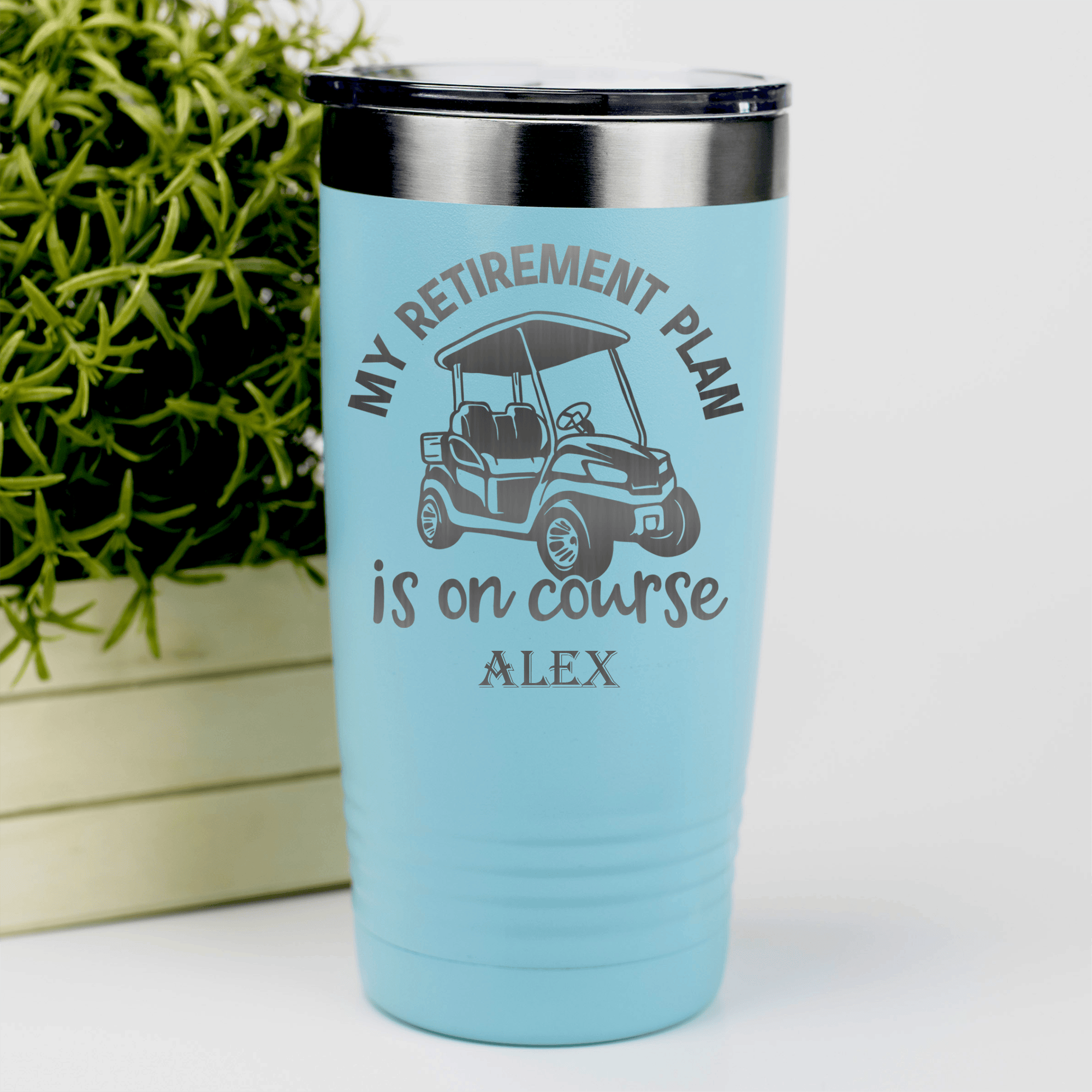 Teal Golf Tumbler With My Retirement Plan Is On Course Design