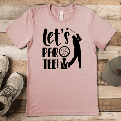 Heather Peach Mens T-Shirt With Par Tee Time Design