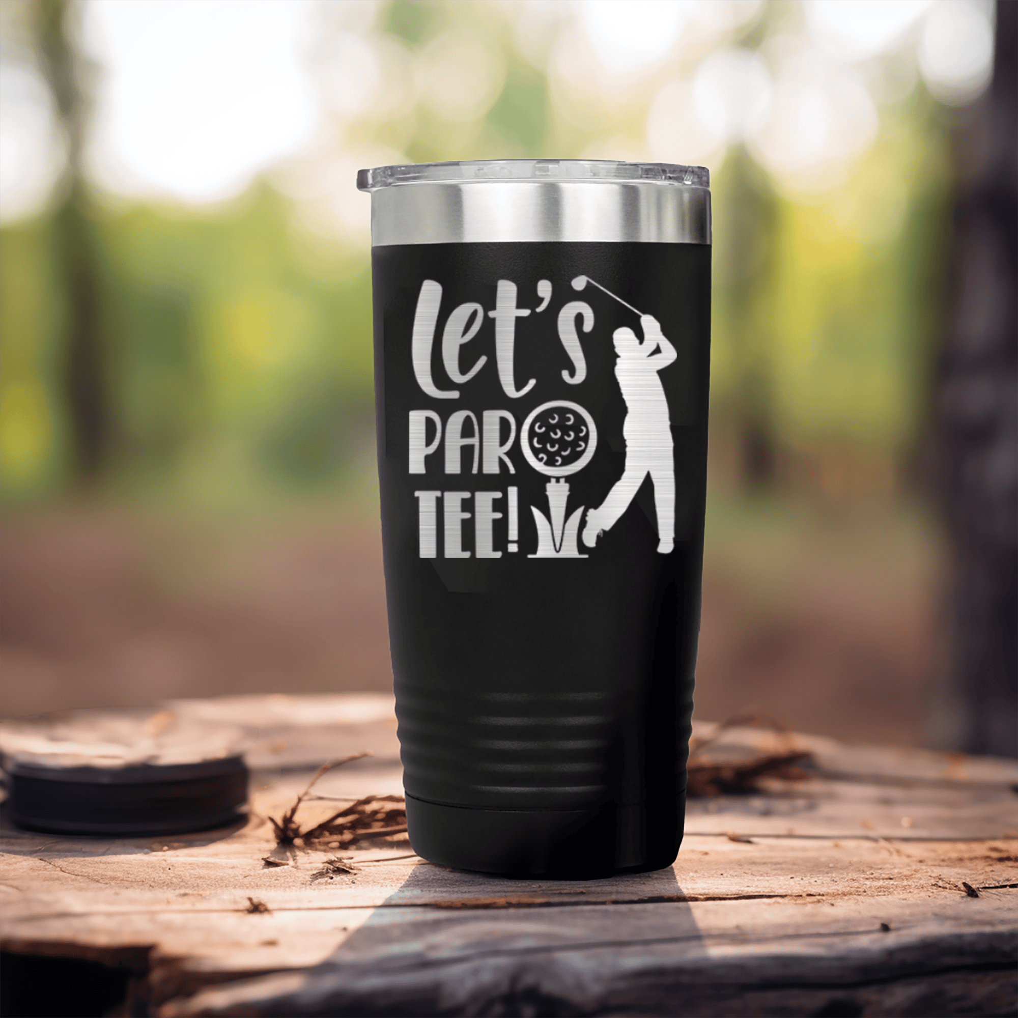 Black golf tumbler Par Tee Time