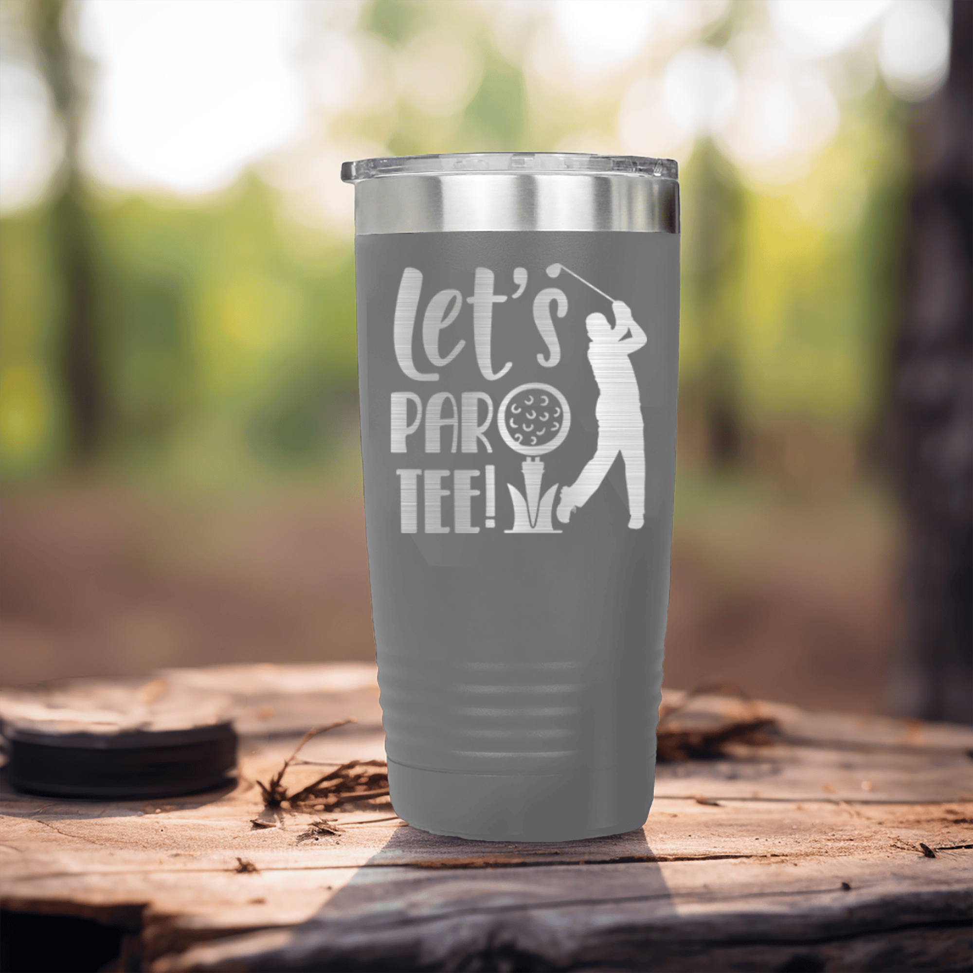 Grey golf tumbler Par Tee Time