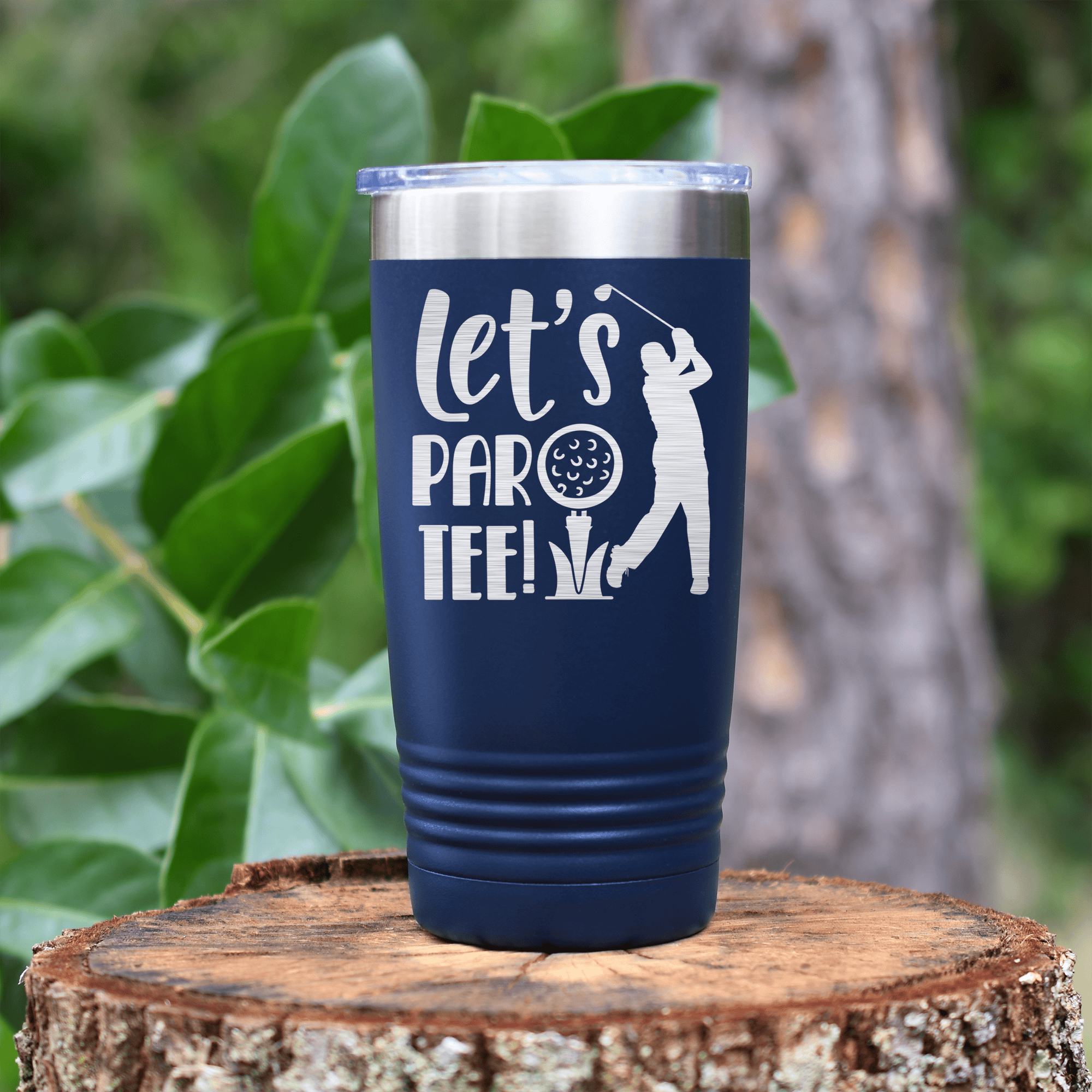 Navy golf tumbler Par Tee Time