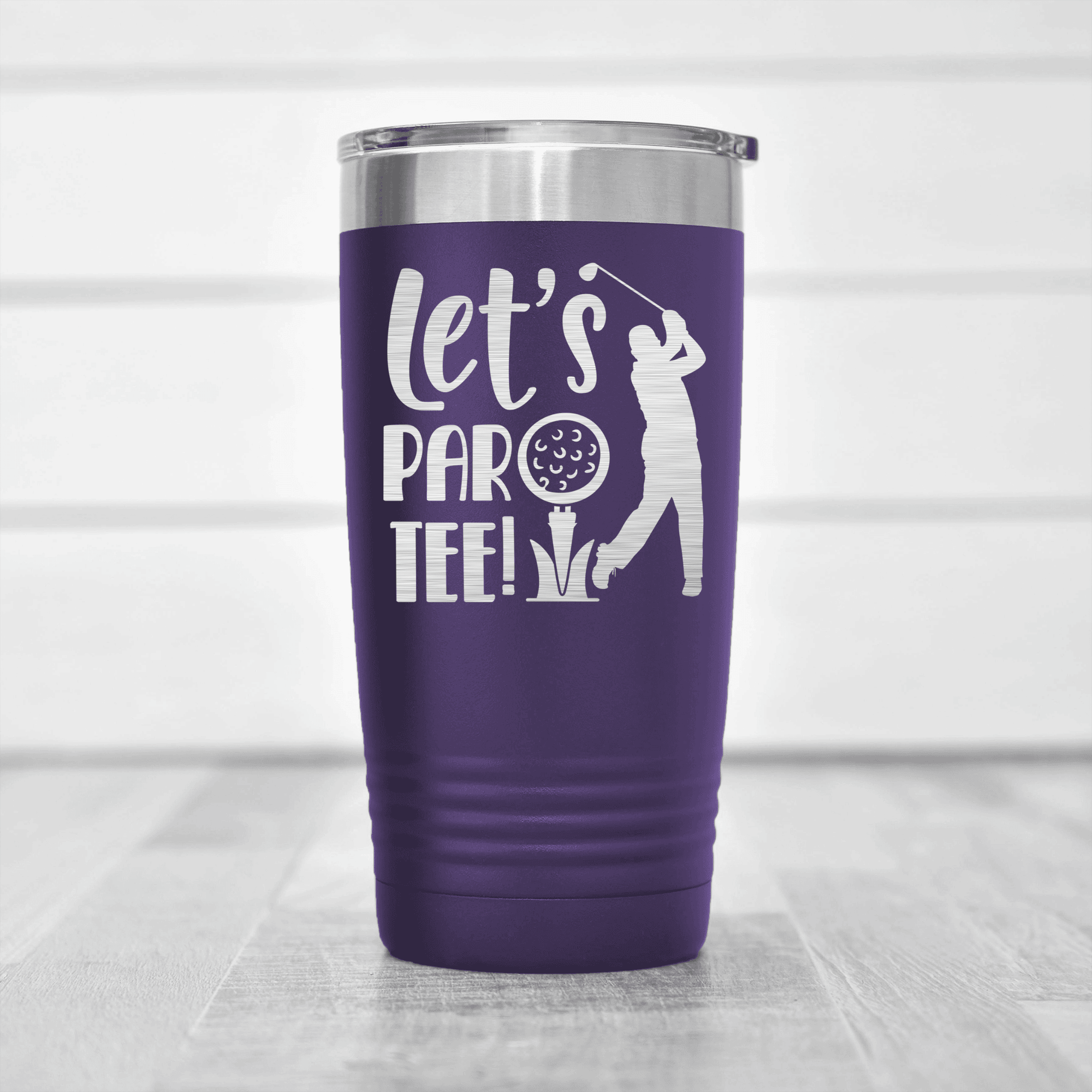 Purple golf tumbler Par Tee Time