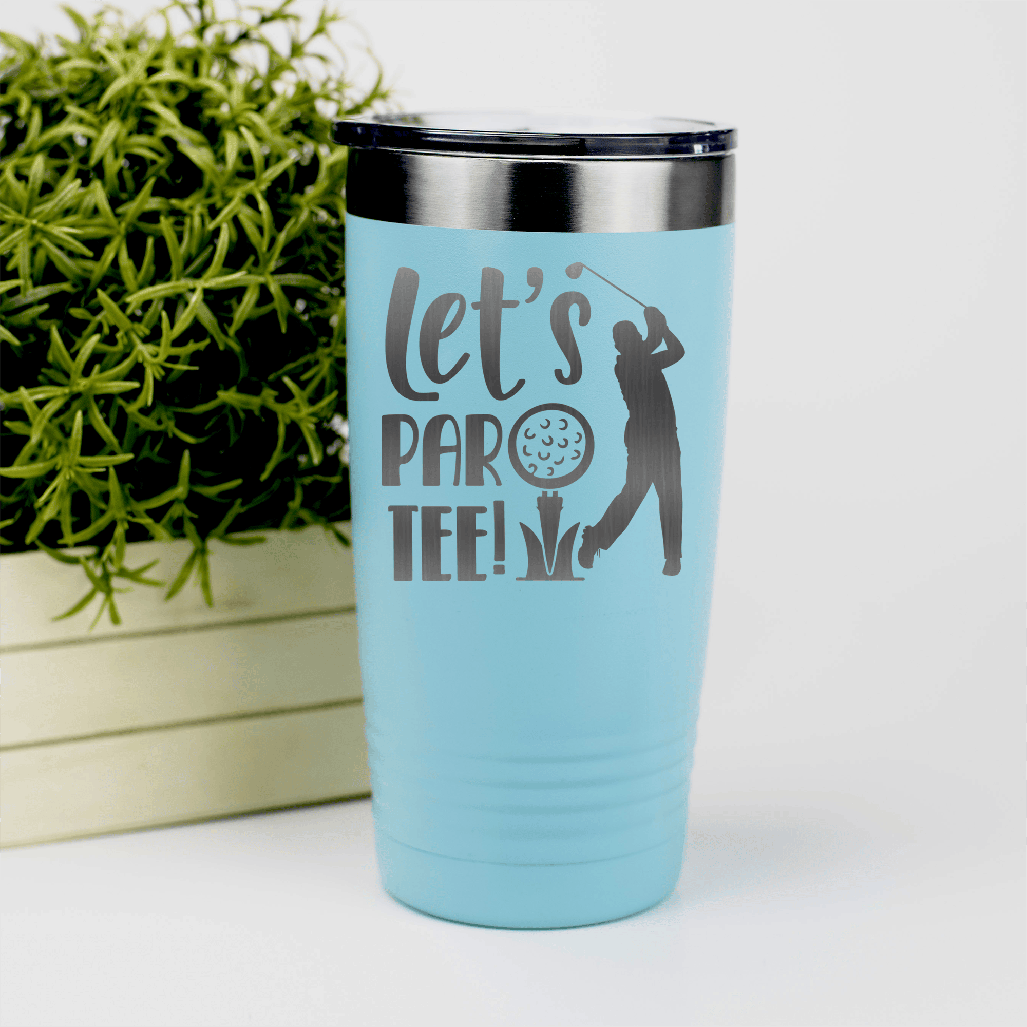 Teal golf tumbler Par Tee Time