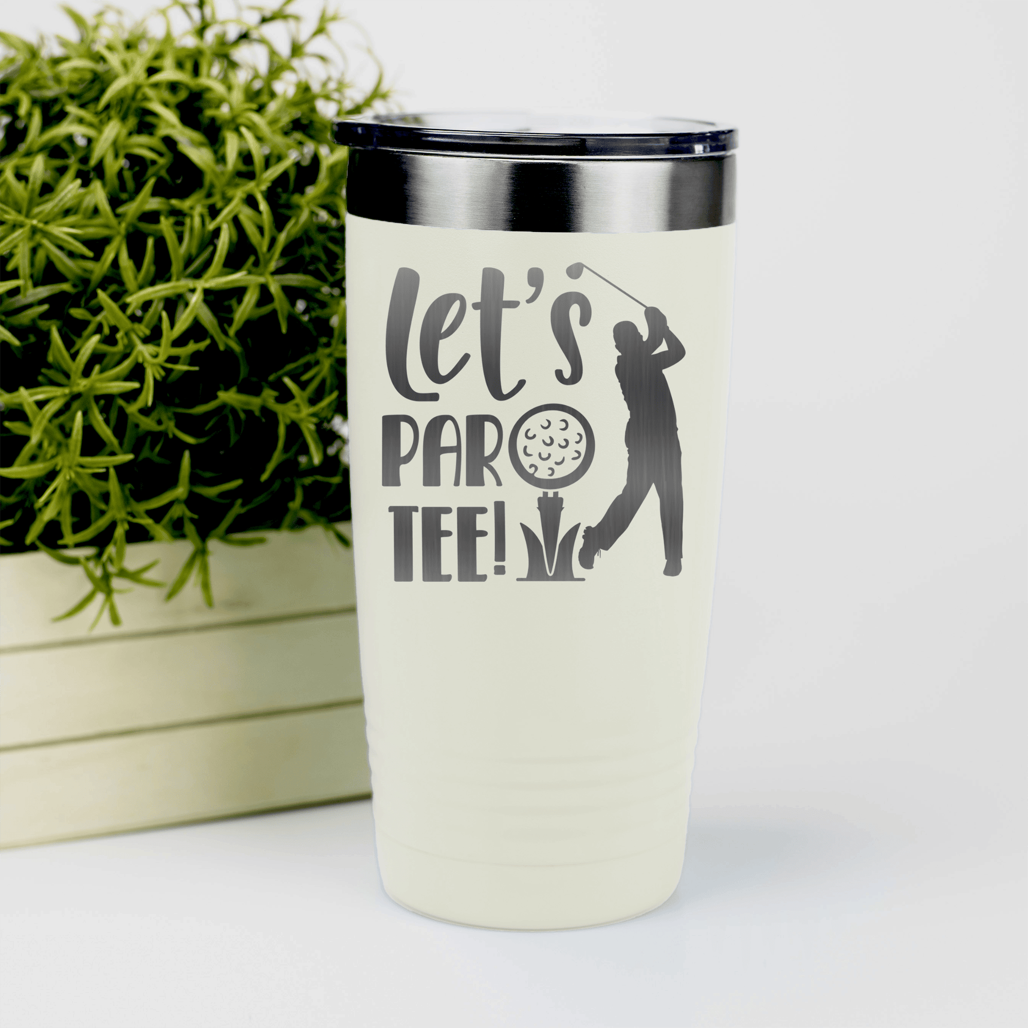 White golf tumbler Par Tee Time