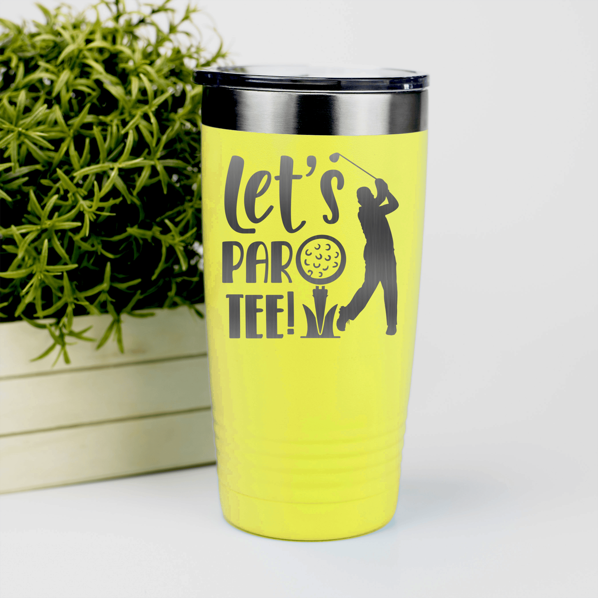 Yellow golf tumbler Par Tee Time