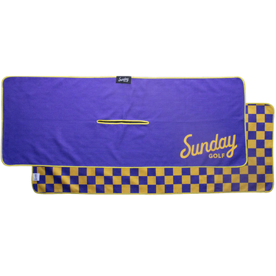 Purple & Yellow Tailgate Golf Towel