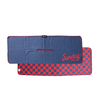 Navy & Red Tailgate Golf Towel