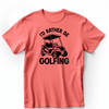 Light Red Mens T-Shirt With Rather Be Golfin Design