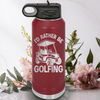 Maroon golf water bottle Rather Be Golfin