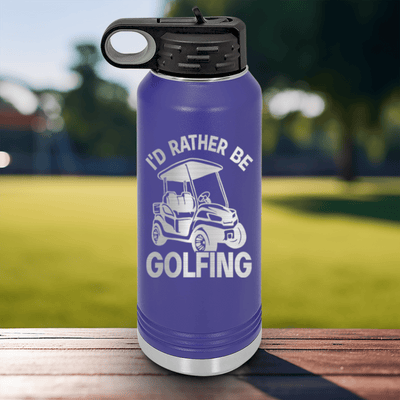 Purple golf water bottle Rather Be Golfin