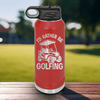 Red golf water bottle Rather Be Golfin