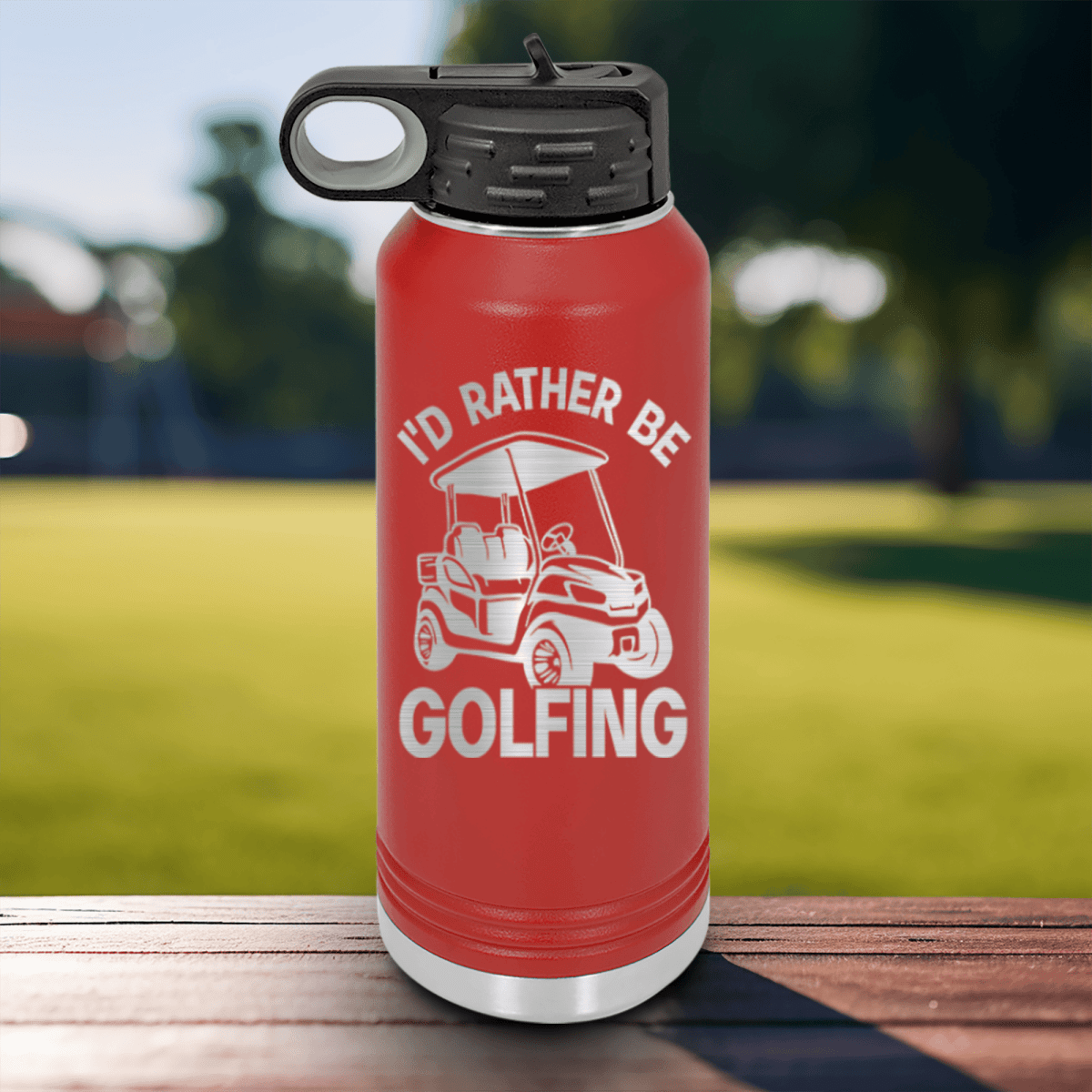 Military Green golf water bottle Rather Be Golfin