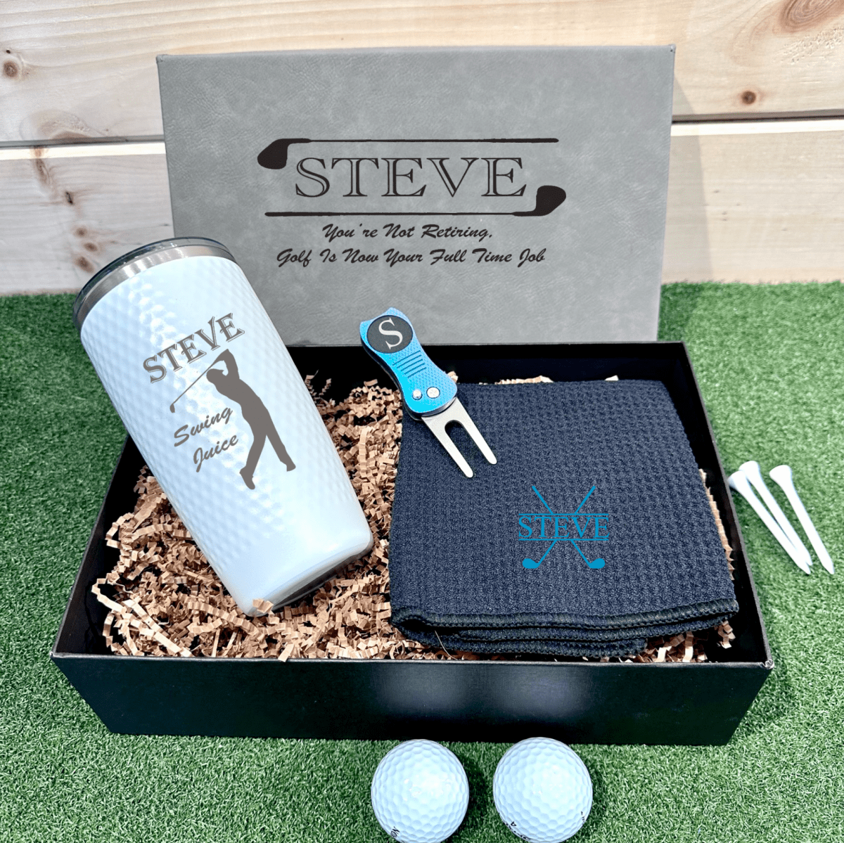 Retirement Golf Gift Box - Personalized Set with Custom Message