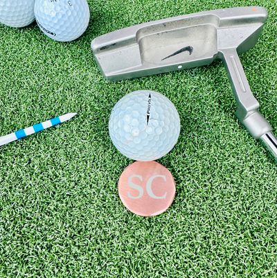 Monogrammed Copper Golf Ball Marker