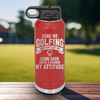 Red golf water bottle Send Me Golfing