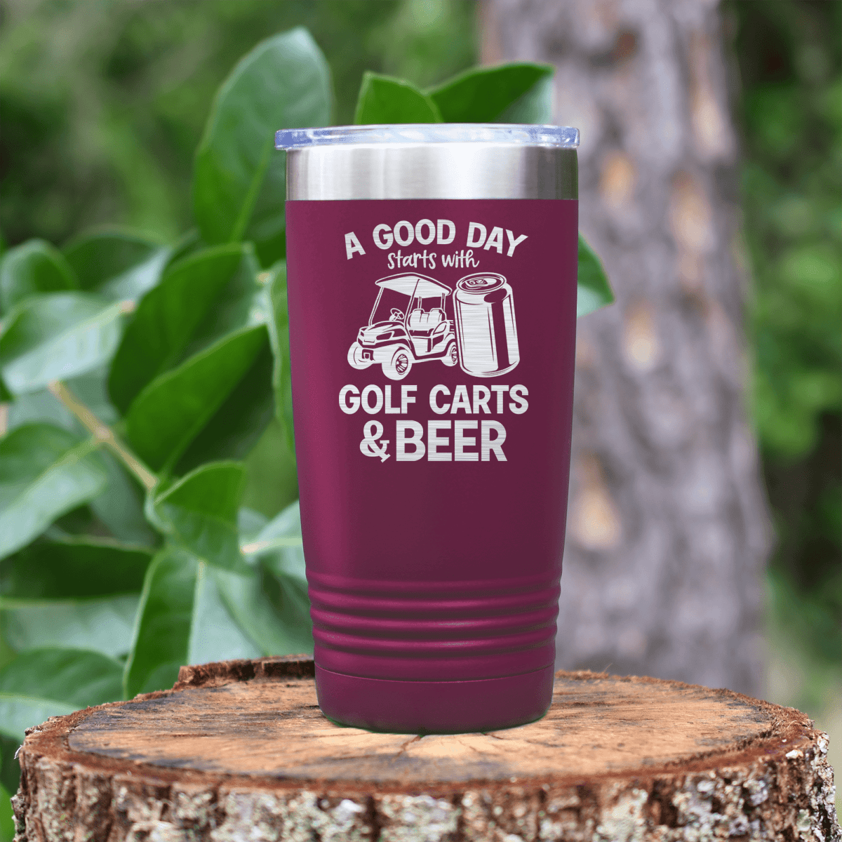Maroon golf tumbler Sip And Swing