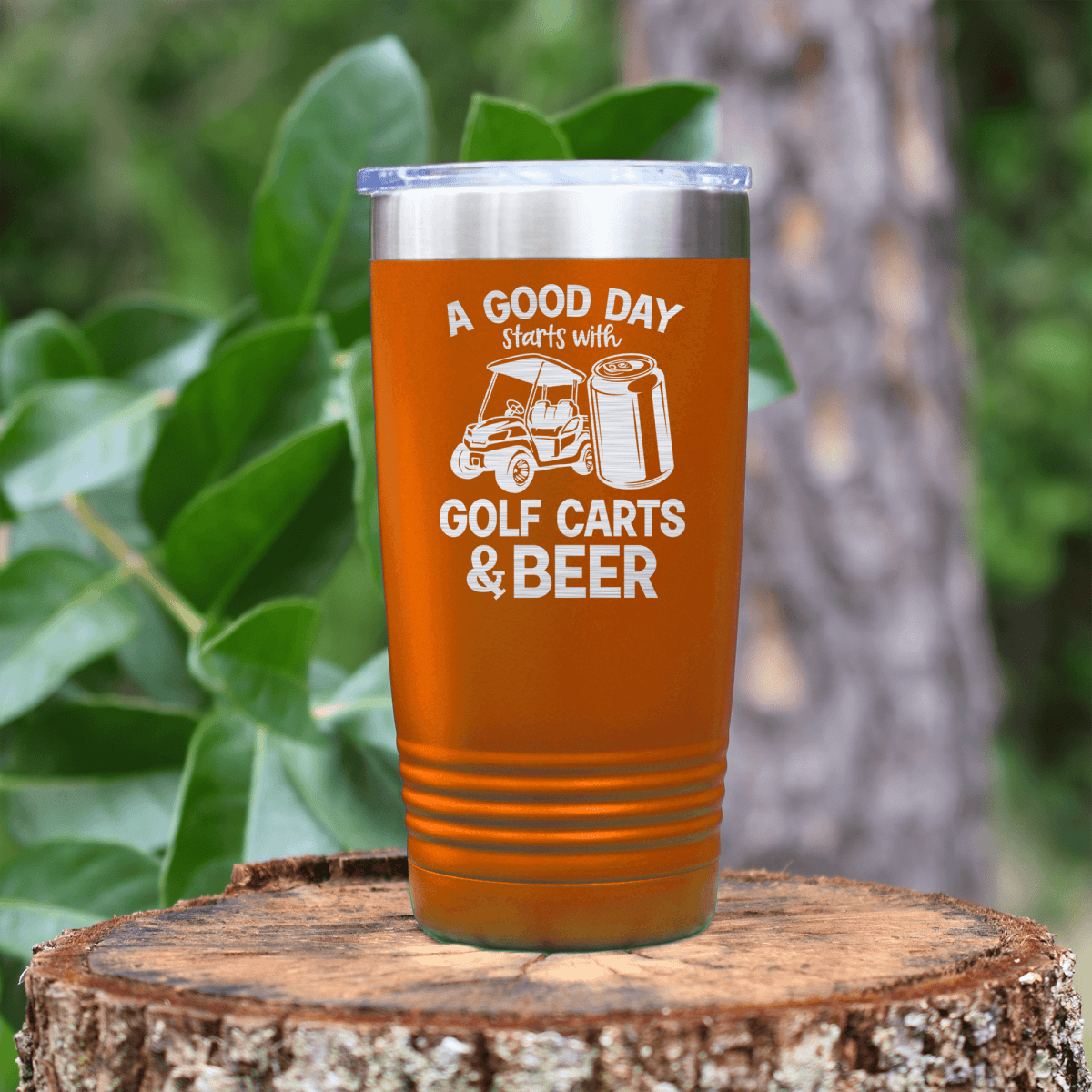 Orange golf tumbler Sip And Swing