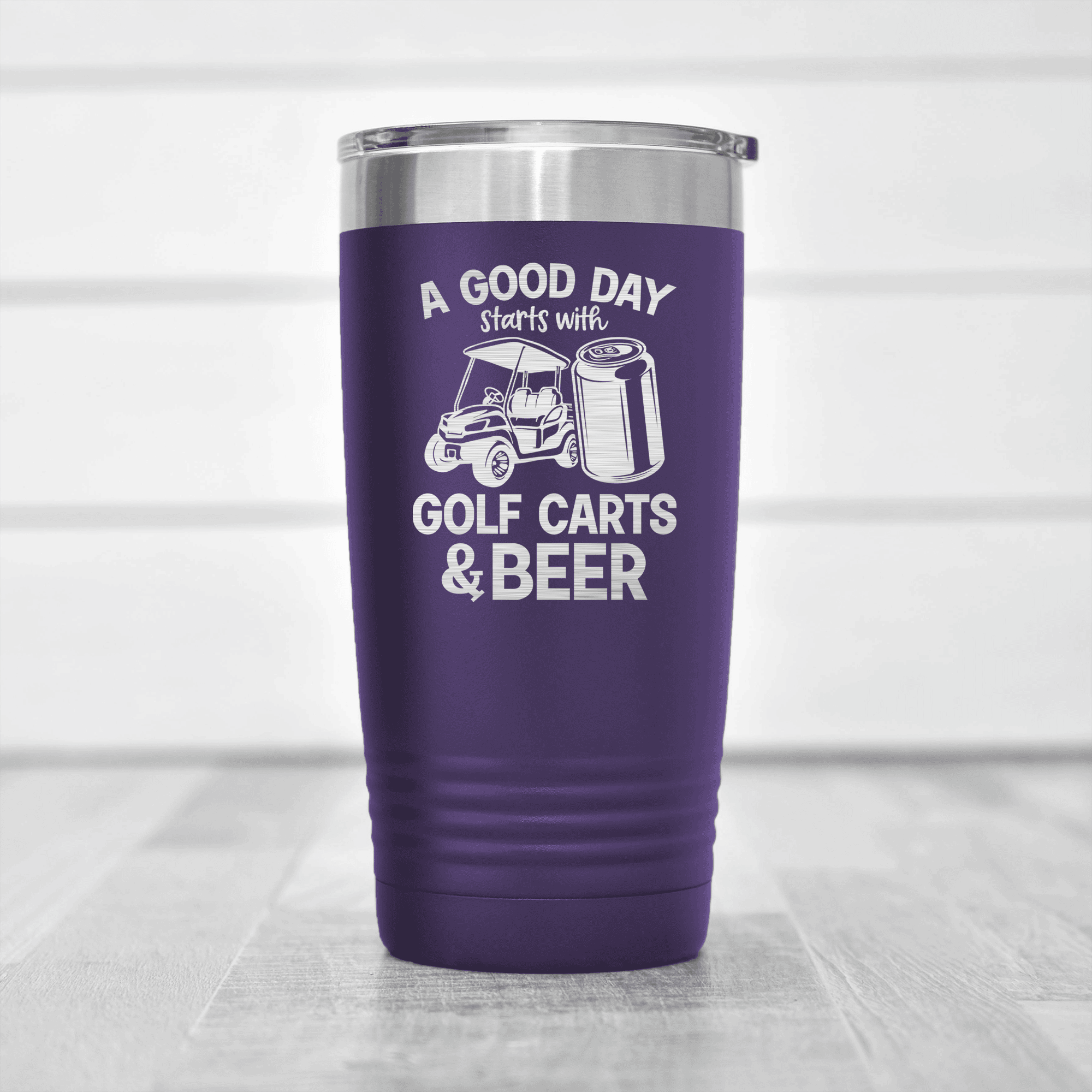 Purple golf tumbler Sip And Swing