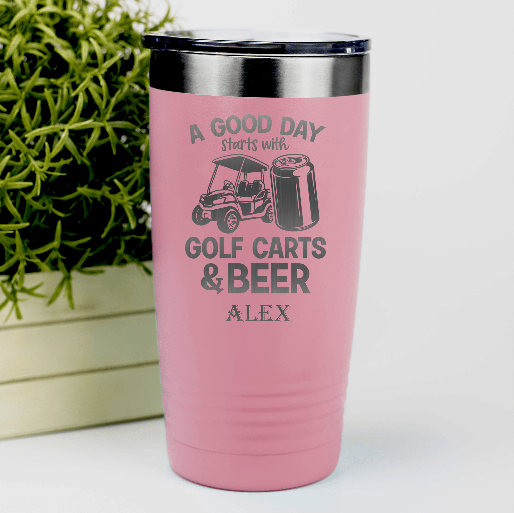 Salmon Golf Tumbler With Sip And Swing Design