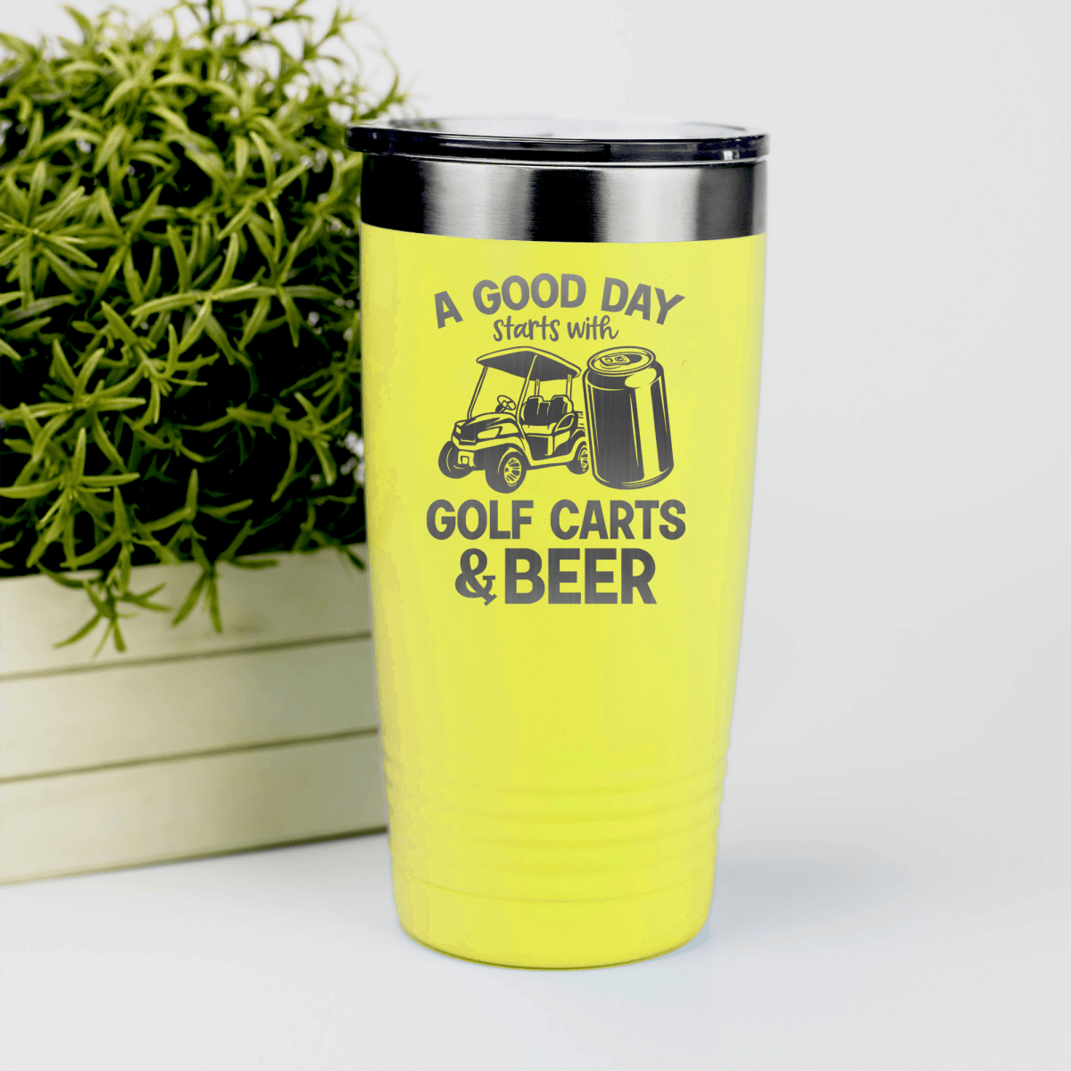 Yellow golf tumbler Sip And Swing